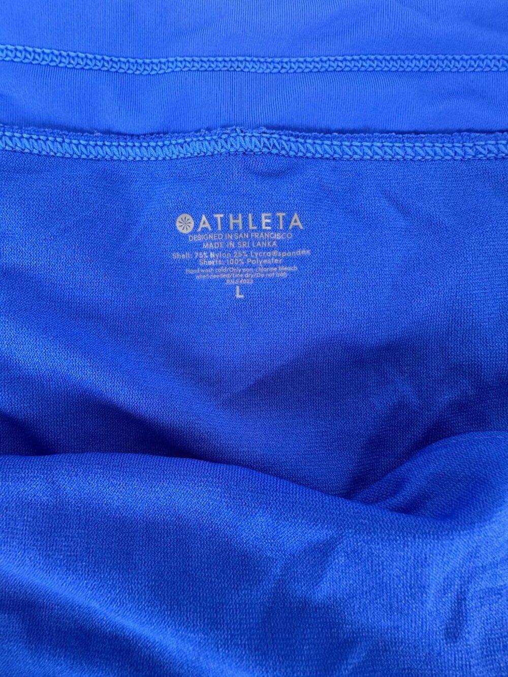 Athleta Royal Blue Nylon Lycra Athletic Shorts Large L Running Performance - Picture 8 of 10